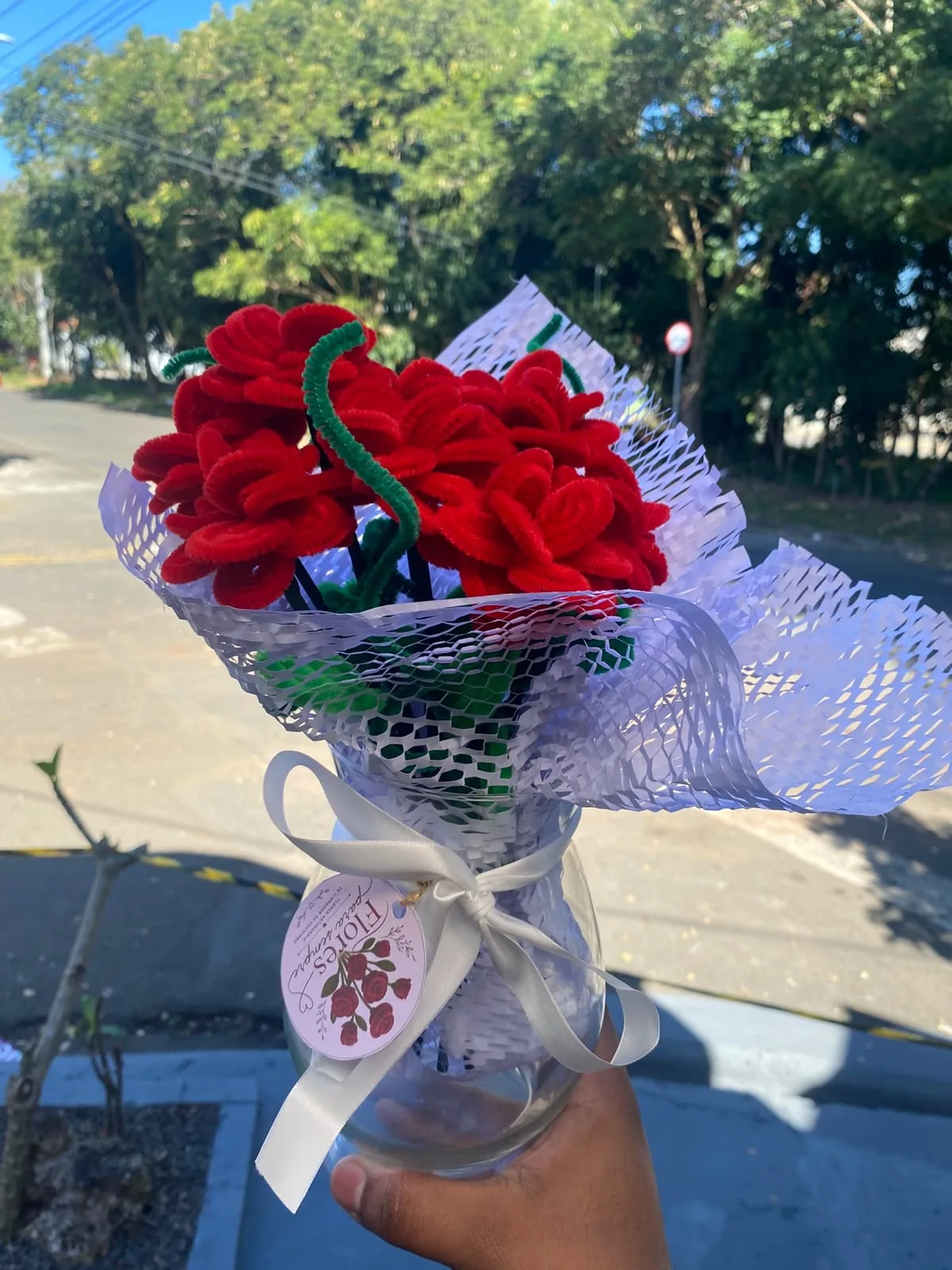Vaso decorativo rosas